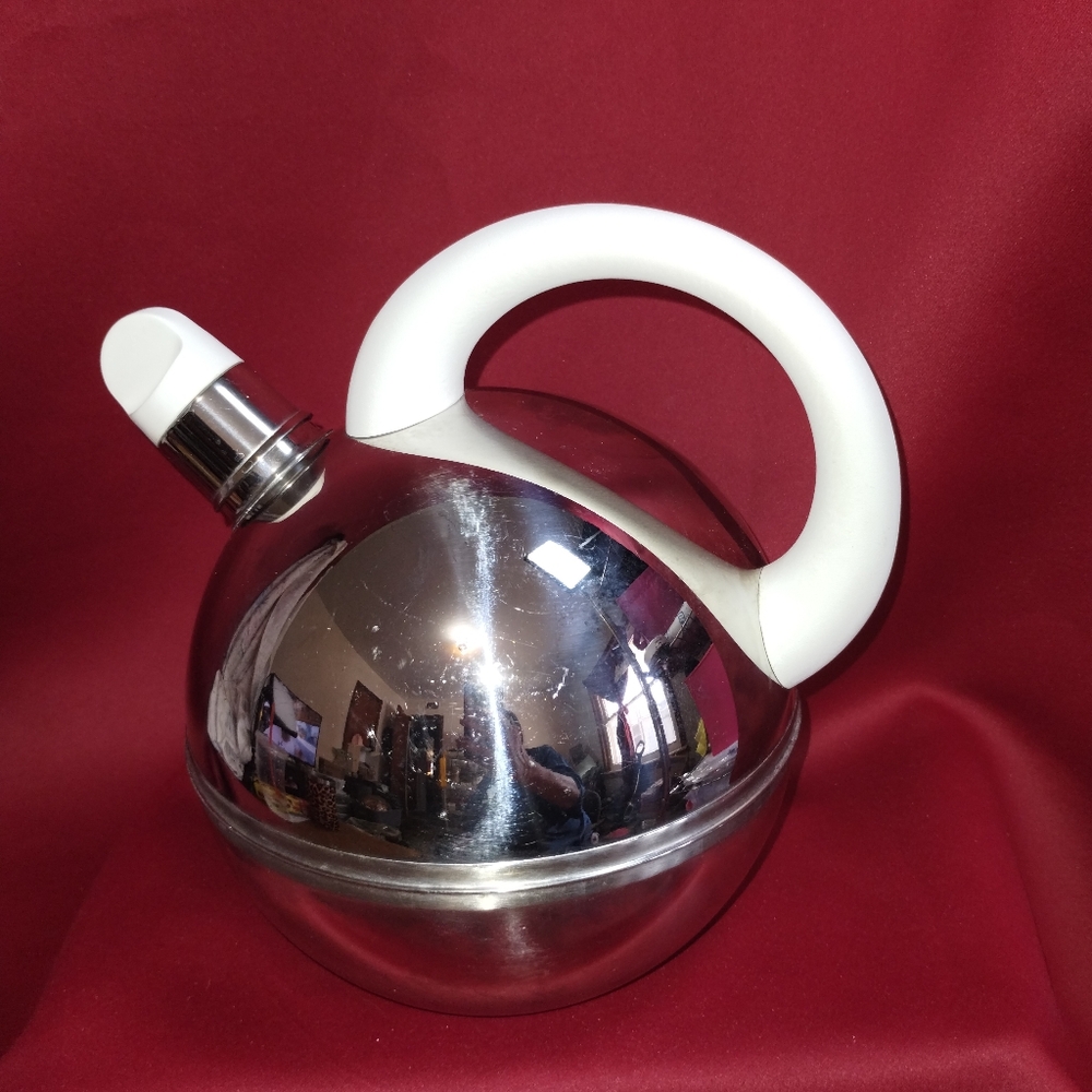 Stainless Steel Kettle with White Handle